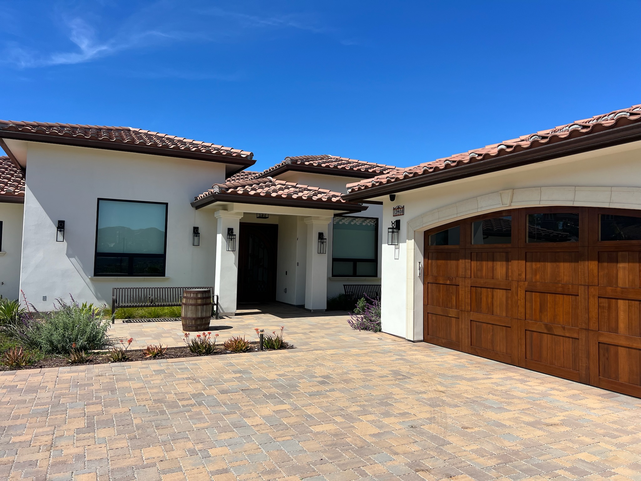 Freshly painted two-story San Diego home exterior